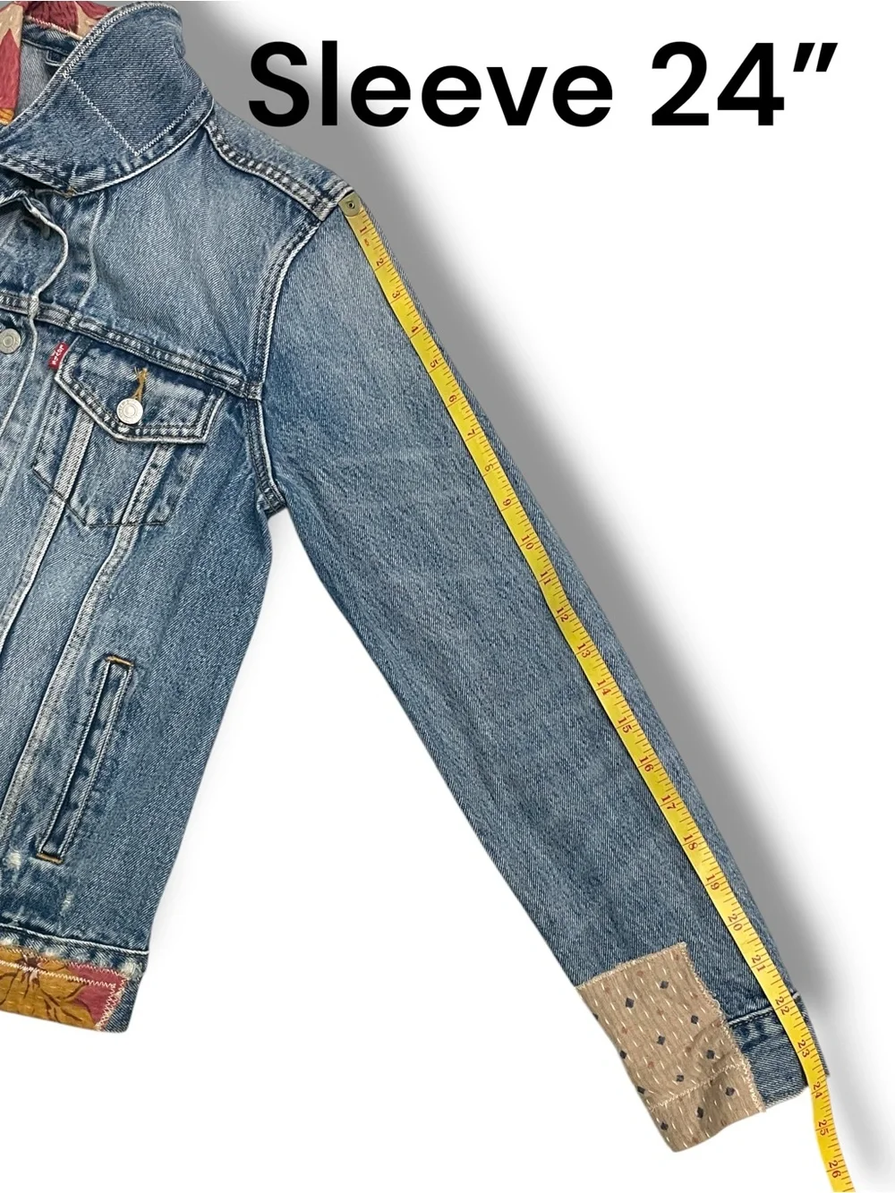 Levi's Premium Faded Boyfriend Desperado Sample Patchwork Denim Jacket Small